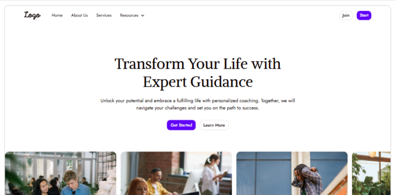 Life coaching website with guidance services.